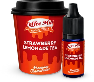 Strawberry Lemonade Tea Concentrate Packaging PNG Image