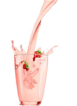 Strawberry Milkshake Splash PNG Image