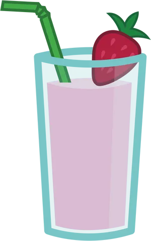 Strawberry Smoothie Cartoon Illustration PNG Image