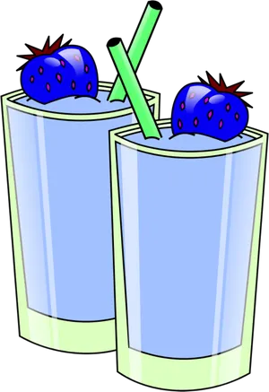 Strawberry Smoothie Cartoon Illustration PNG