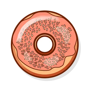 Strawberry Sprinkled Donut Illustration PNG Image