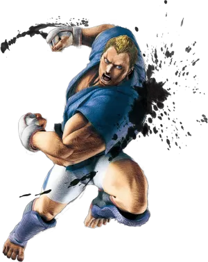 Street Fighter Character Action Pose PNG Image