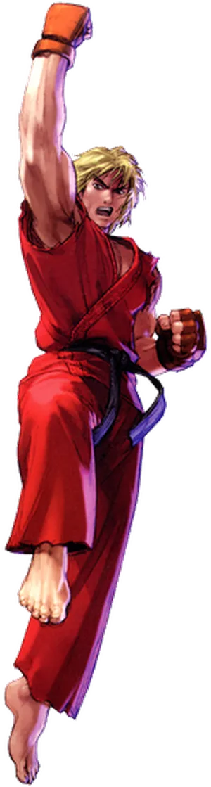 Street Fighter Characterin Red Gi PNG Image