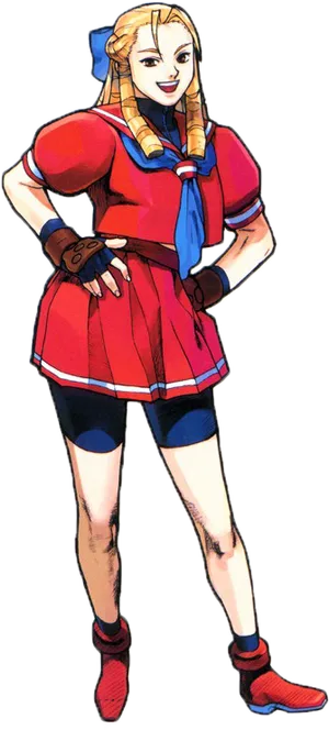 Street Fighter Female Fighter Pose PNG Image