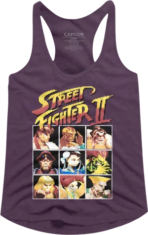 Street Fighter I I Tank Top Design PNG Image