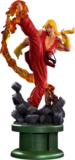 Street Fighter Ken Masters Statue PNG Image