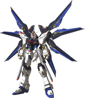 Strike Freedom Gundam Artwork PNG Image