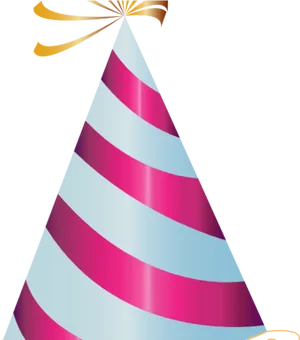 Striped Birthday Hat PNG Image