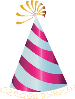 Striped Birthday Hat Vector PNG Image