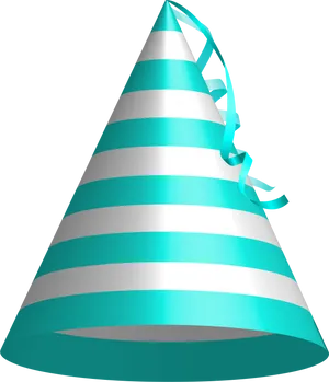 Striped Blue Birthday Hat PNG Image