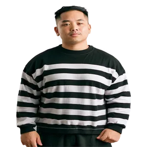 Striped Crewneck Sweatshirt Png Ryv PNG Image