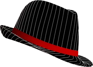 Striped Fedora Hat Graphic PNG Image