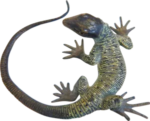 Striped Gecko Climbing PNG Image