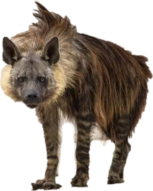 Striped Hyena Standing Transparent Background PNG Image