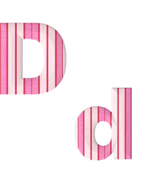 Striped Letter Design Pinkand White PNG Image