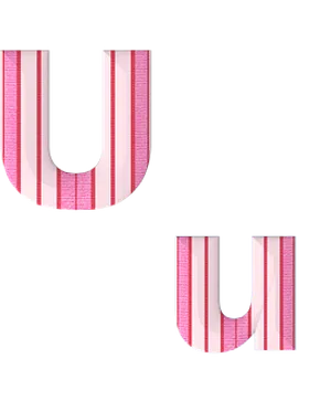 Striped Letter U Graphic PNG Image