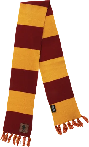 Striped Maroon Yellow Scarf PNG Image