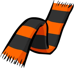 Striped Orange Black Scarf Vector PNG Image