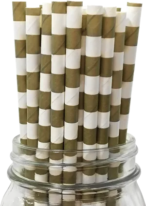 Striped Paper Strawsin Jar PNG Image