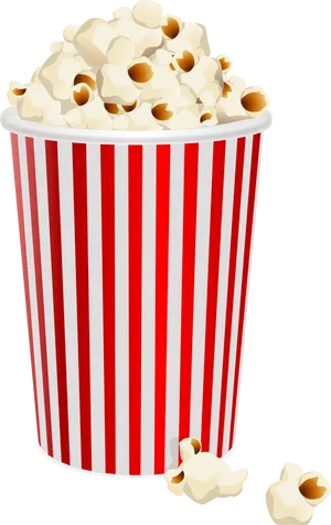 Striped Popcorn Bucket Clipart PNG Image