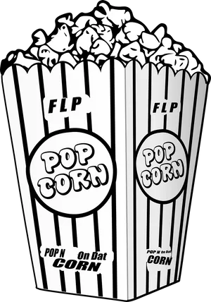 Striped Popcorn Container Clipart PNG Image