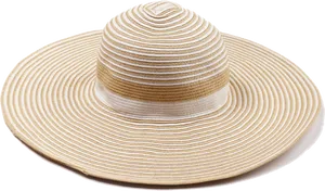 Striped Sun Hat Isolated PNG Image