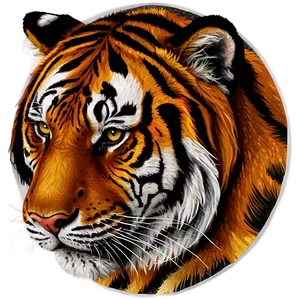 Striped Tiger Head Illustration Png Cuf39 PNG Image