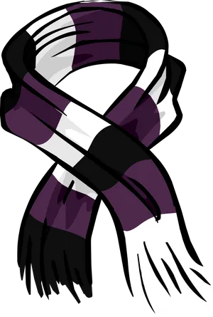 Striped Winter Scarf Illustration.png PNG Image