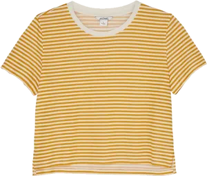 Striped Yellow Crop Top Shirt PNG Image