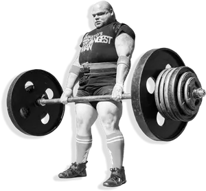 Strongman Deadlifting Heavy Weights PNG Image