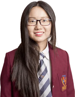 Studentin Uniform Portrait PNG Image