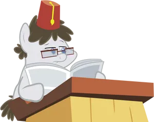 Studious Ponywith Fez PNG Image