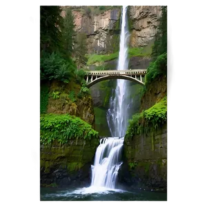 Stunning Multnomah Falls Png Utf79 PNG Image