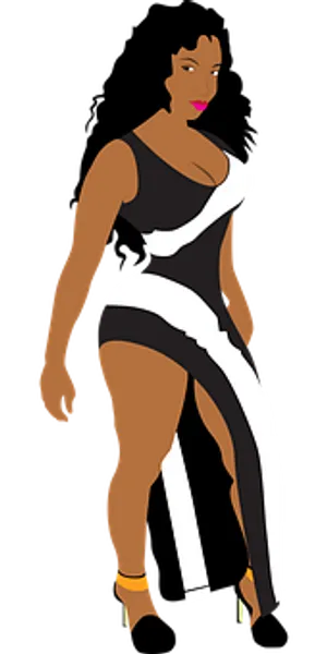 Stylish Animated Female Figure PNG Image