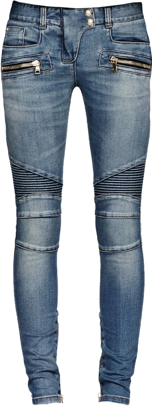 Stylish Biker Jeans PNG Image