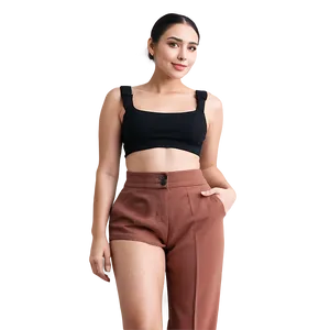 Stylish Black Crop Top Png 75 PNG Image