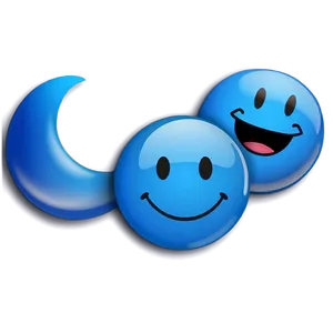 Stylish Blue Emojis Png Set 6 PNG Image