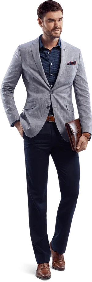 Stylish Business Casual Man PNG Image