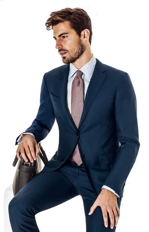 Stylish Businessmanin Blue Suit PNG Image