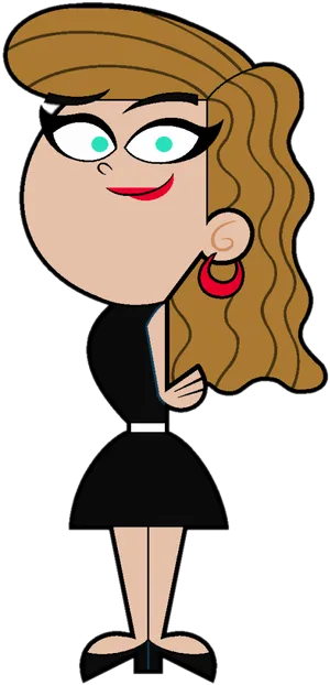 Stylish Cartoon Girl Character PNG Image