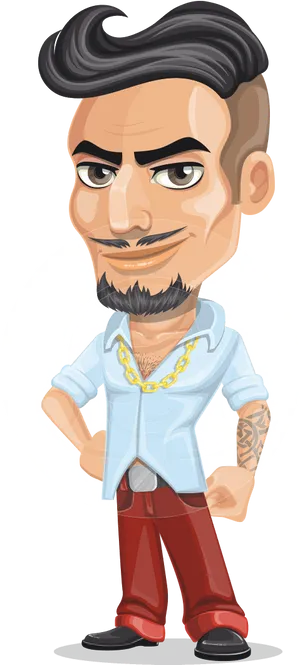 Stylish Cartoon Man Vector PNG Image