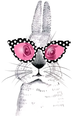 Stylish Cat Sunglasses Illustration PNG Image