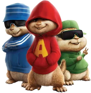 Stylish_ Chipmunks_ Posing PNG Image