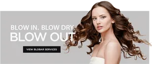 Stylish Hair Salon Blow Dry Advertisement PNG Image