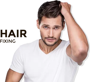 Stylish Man Hair Fixing PNG Image