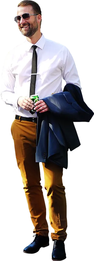 Stylish Man Smart Casual Outfit PNG Image