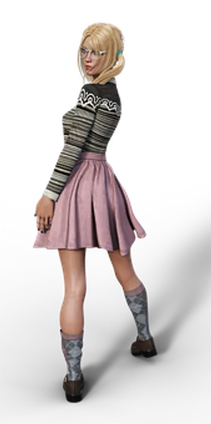 Stylish Nerd Girl Character PNG Image