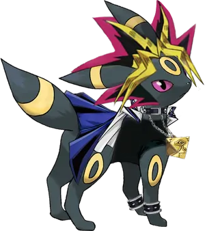 Stylish Umbreon Pokemon Fanart PNG Image