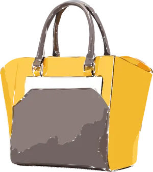 Stylish Yellow Tote Bag PNG Image