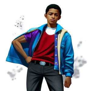 Stylish Young Character Artwork PNG Image